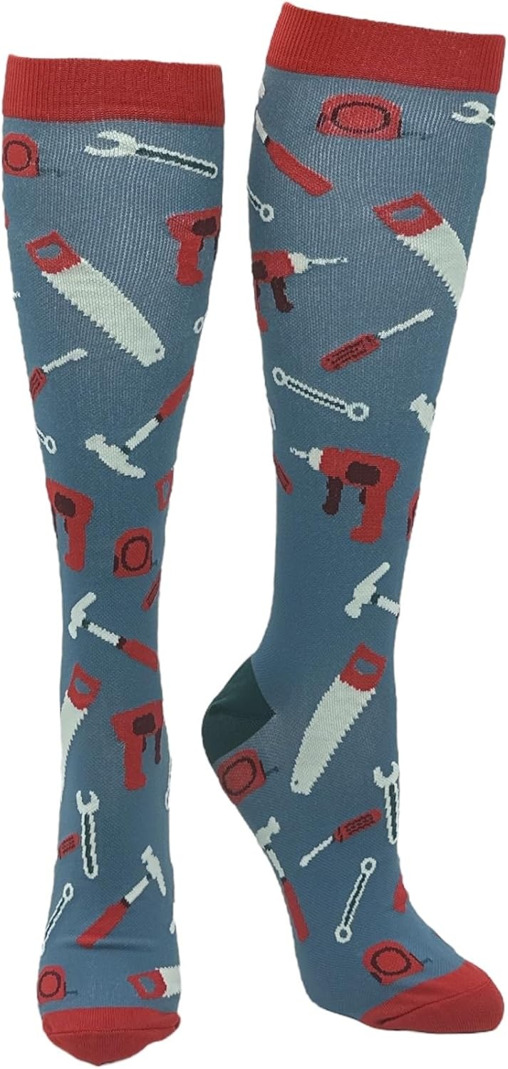 imageCrazy Dog TShirts Funny Mens Compression Socks Rugged High Socks with Tools Sports and More Pressure Socks For MenTools