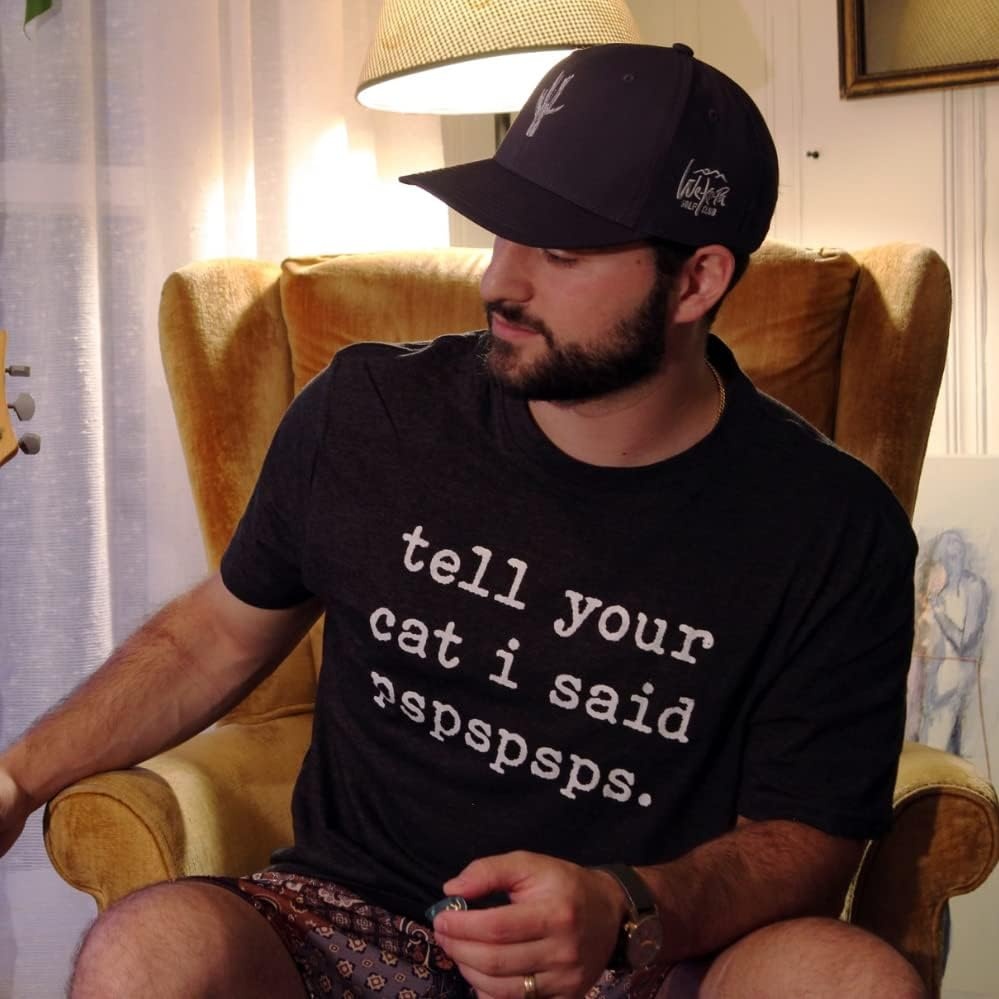 imageMens Tell Your Cat I Said Pspspsps T Shirt Funny Pet Kitty Animal Lover TeeHeather Black