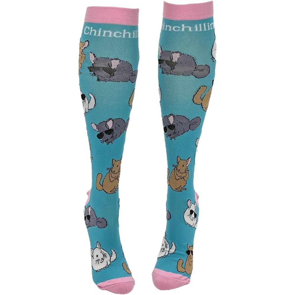 imageCrazy Dog TShirts Cute and Funny Compression Socks for Women and Men with Funny Sayings Funny Gift for Casual WearChinchillin