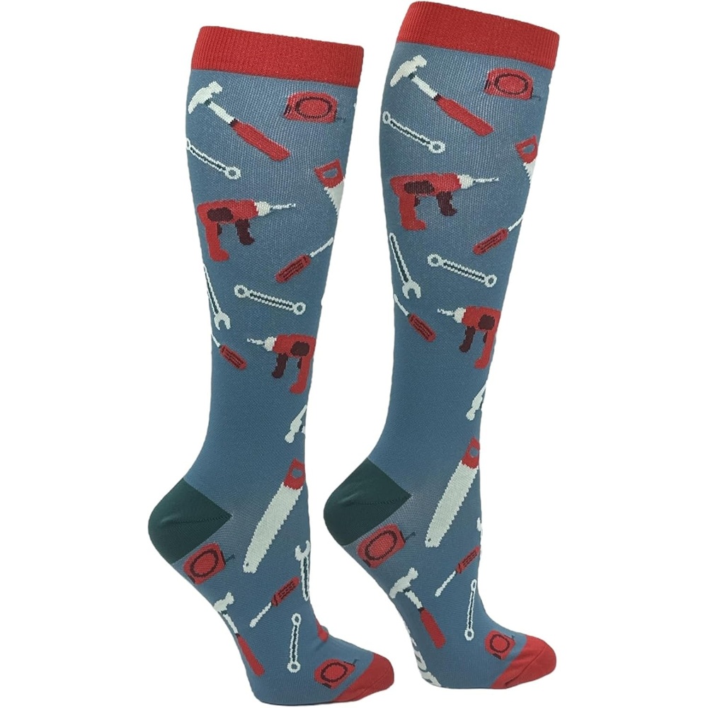 imageCrazy Dog TShirts Funny Mens Compression Socks Rugged High Socks with Tools Sports and More Pressure Socks For MenTools