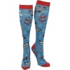 Crazy Dog T-Shirts Funny Mens Compression Socks Rugged High Socks with Tools Sports and More Pressure Socks For Men(Boats and Hoes)