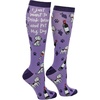 Crazy Dog T-Shirts Cute and Funny Compression Socks for Women and Men with Funny Sayings Funny Gift for Casual Wear(Drink Wine and Pet My Dog)