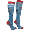 Crazy Dog T-Shirts Funny Mens Compression Socks Rugged High Socks with Tools Sports and More Pressure Socks For Men(Boats and Hoes)