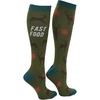 Crazy Dog T-Shirts Funny Mens Compression Socks Rugged High Socks with Tools Sports and More Pressure Socks For Men(Fast Food)