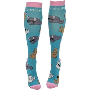 Crazy Dog T-Shirts Cute and Funny Compression Socks for Women and Men with Funny Sayings Funny Gift for Casual Wear(Chinchillin)