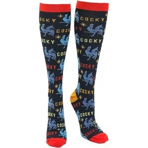 Crazy Dog T-Shirts Funny Mens Compression Socks Rugged High Socks with Tools Sports and More Pressure Socks For Men(Cocky)