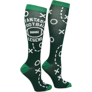 Crazy Dog T-Shirts Funny Mens Compression Socks Rugged High Socks with Tools Sports and More Pressure Socks For Men(Fantasy Football Lengend)