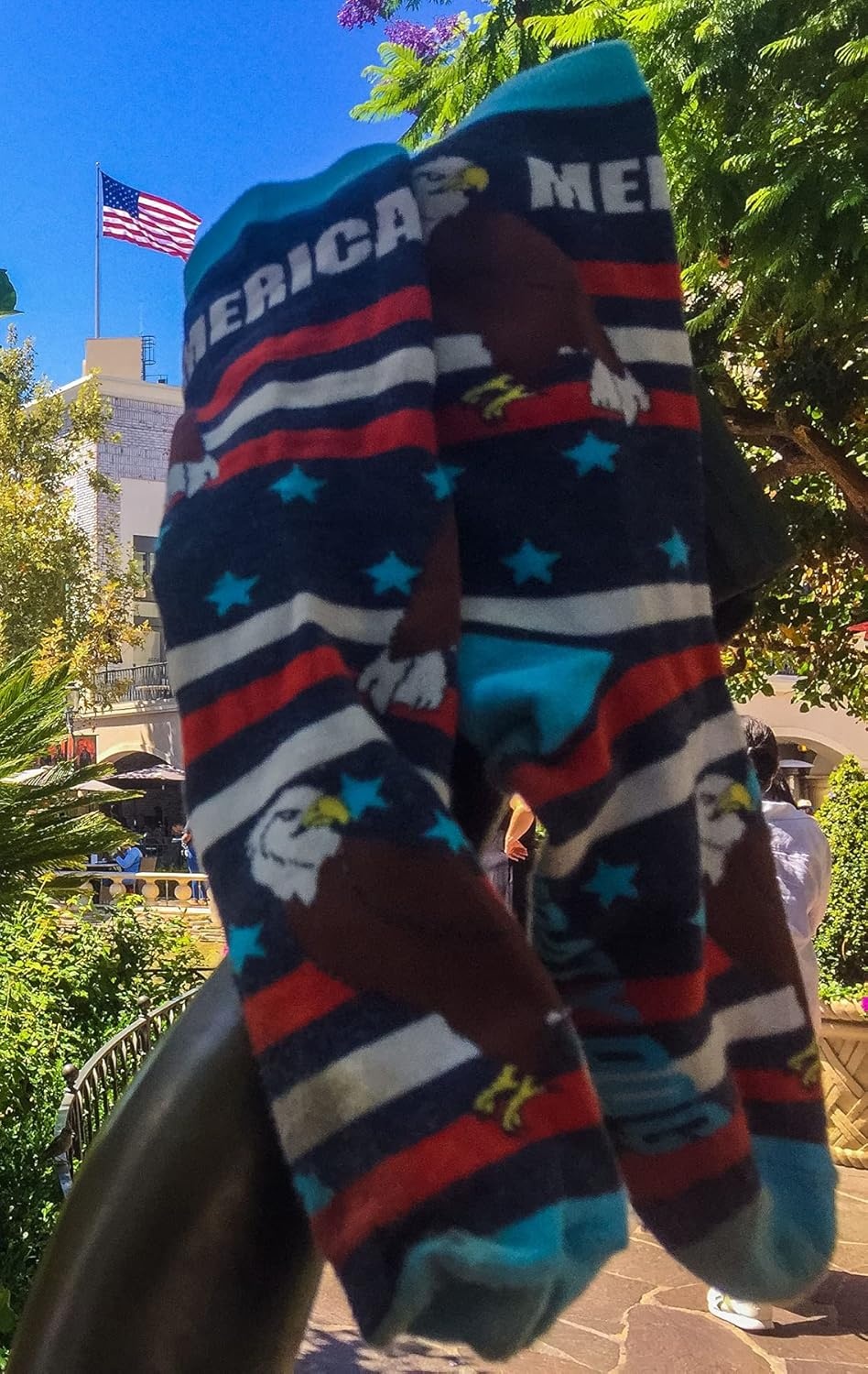 image:imageCrazy Dog TShirts Mens Merica Socks Funny 4th Of July Independence Day USA Eagle Novelty Footwear Funny Gift for Casual Wear