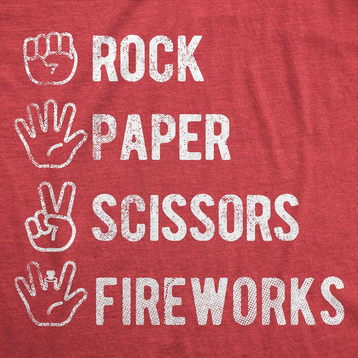 image:imageMens Funny T Shirts Rock Paper Scissors Fireworks Sarcastic Fourth of July Graphic Novelty Tee for Men