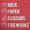 Mens Funny T Shirts Rock Paper Scissors Fireworks Sarcastic Fourth of July Graphic Novelty Tee for Men