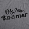 Mens Ok Boomer Fireworks T Shirt Funny 4th of July Graphic Novelty Tee(Dark Heather Grey)