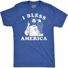 Mens Funny T Shirts I Bless America Sarcastic Jesus Graphic Tee for Men(Heather Royal – I Bless America)