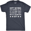 Mens Happy National Fireworks Set Off By Drunk People Day T Shirt Funny 4th of July Tee(Heather Navy)