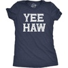 Womens Yee Haw T Shirt Funny Southern Fourth of July American Flag Tee for Ladies(Heather Navy – Yeehaw)