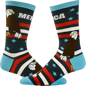 Crazy Dog T-Shirts Men’s Merica Socks Funny 4th Of July Independence Day USA Eagle Novelty Footwear Funny Gift for Casual Wear