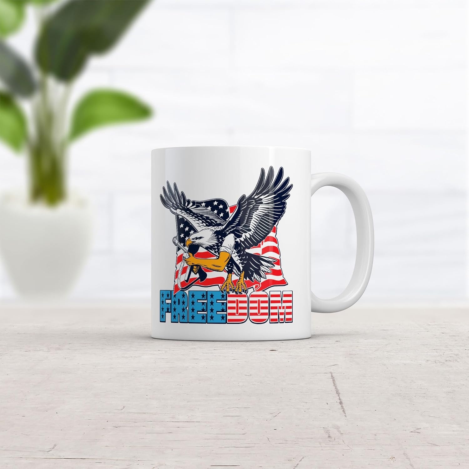 image:imageCrazy Dog TShirts Freedom Eagle Mug Funny Sarcastic Fourth Of July Graphic Novelty Coffee Cup 11ozCeramic Microwave Safe Insulated Drinking Cup