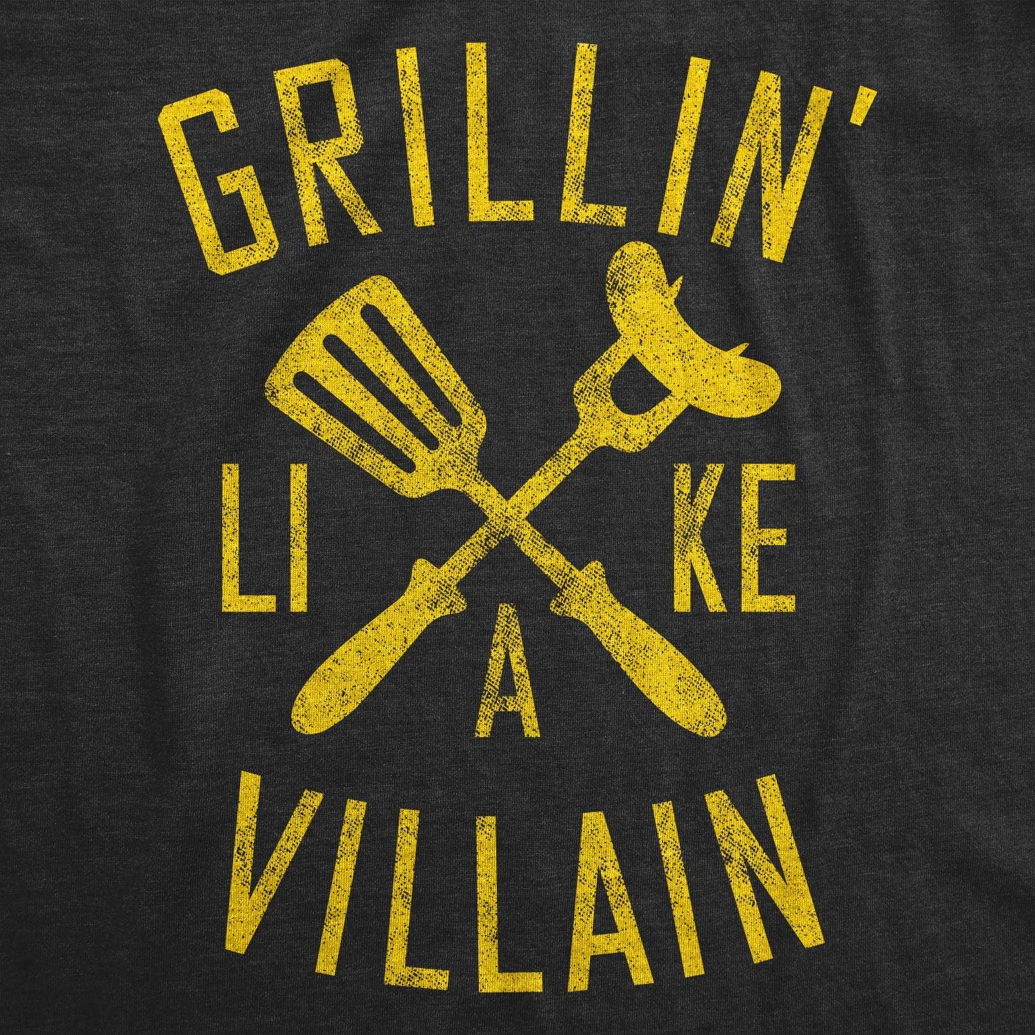 image:imageFunny Grilling T Shirts for Grill Masters Sarcastic Tees for DadsHeather Black Like a Villian
