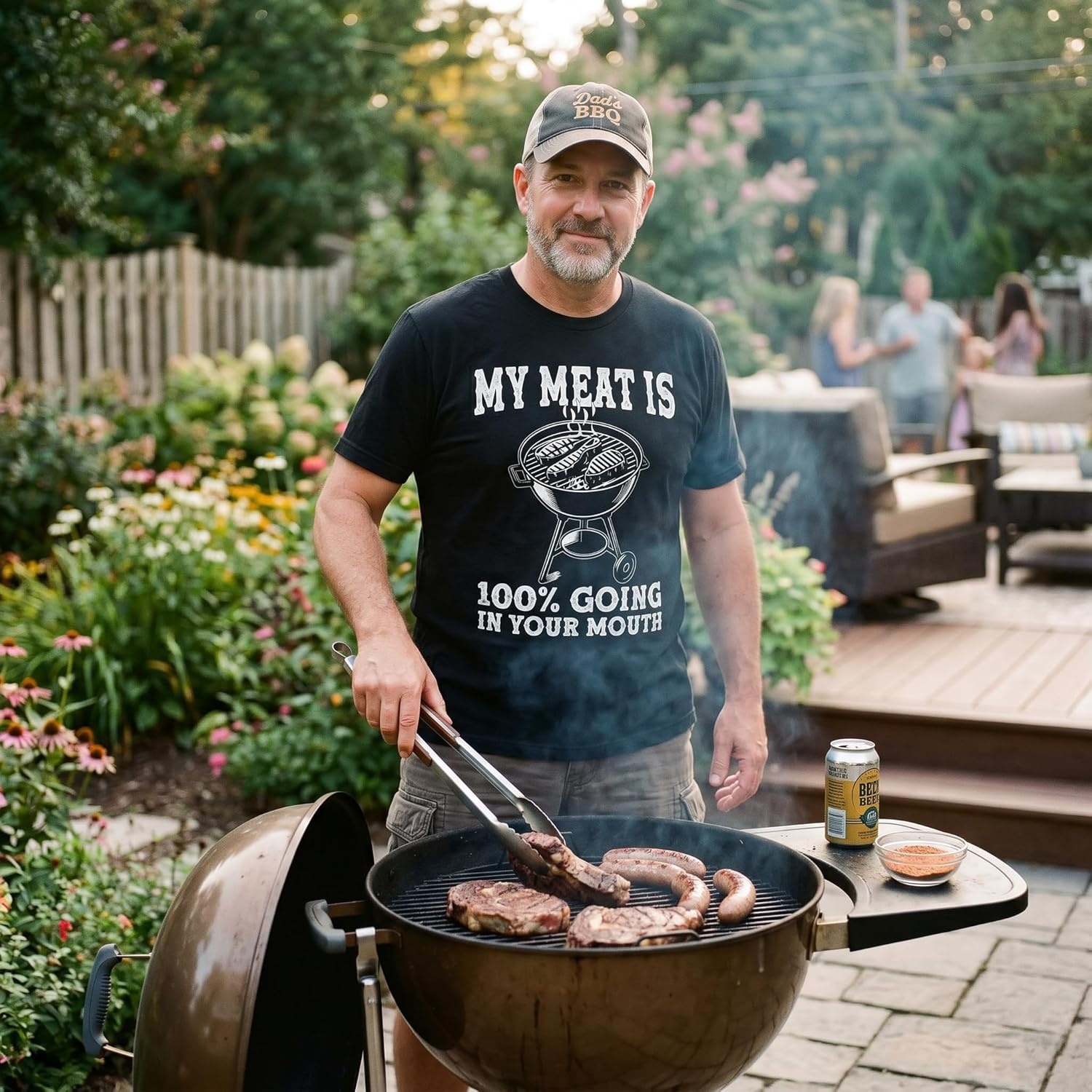 image:imageFunny Grilling T Shirts for Grill Masters Sarcastic Tees for DadsHeather Black Meat Your Mouth