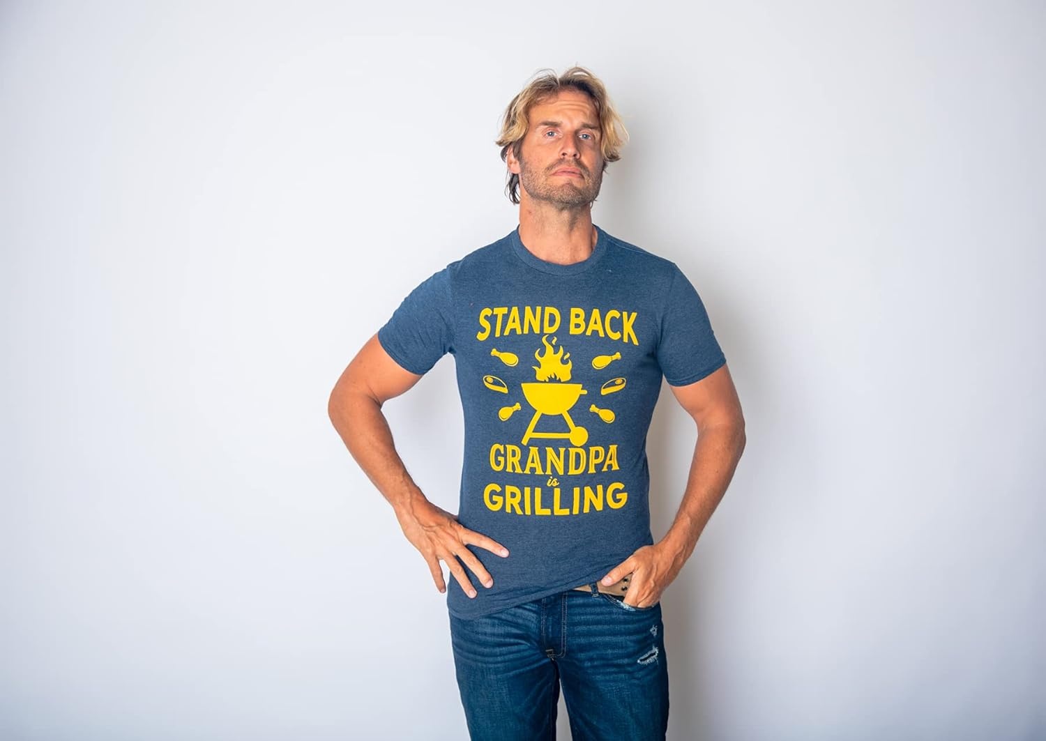 image:imageFunny Grilling T Shirts for Grill Masters Sarcastic Tees for DadsHeather Navy Grandpa Grilling