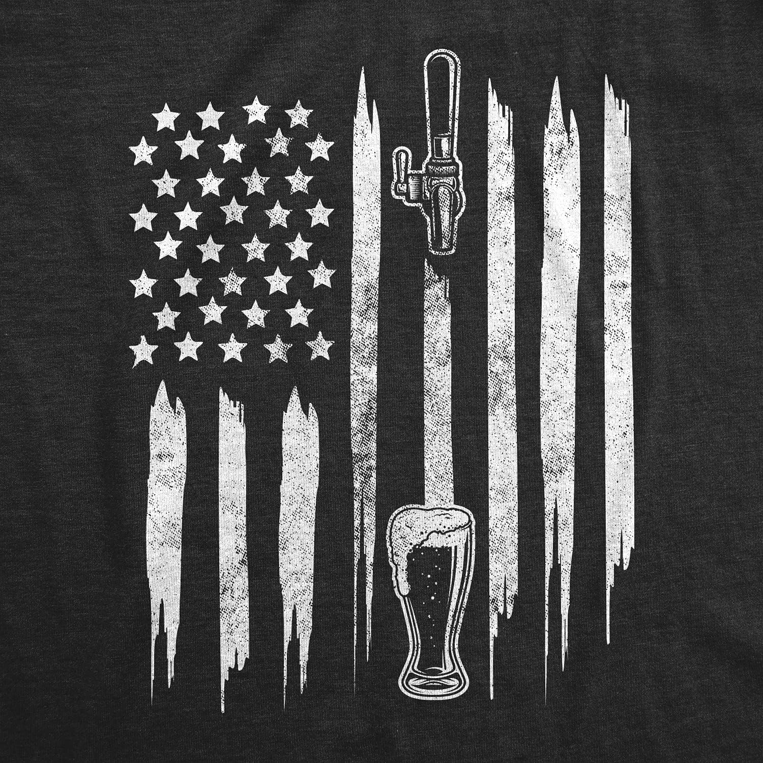 image:imageMens Craft Beer American Flag T Shirt Cool Beer Lover Bar 4th of July USA Graphic TeeHeather Black