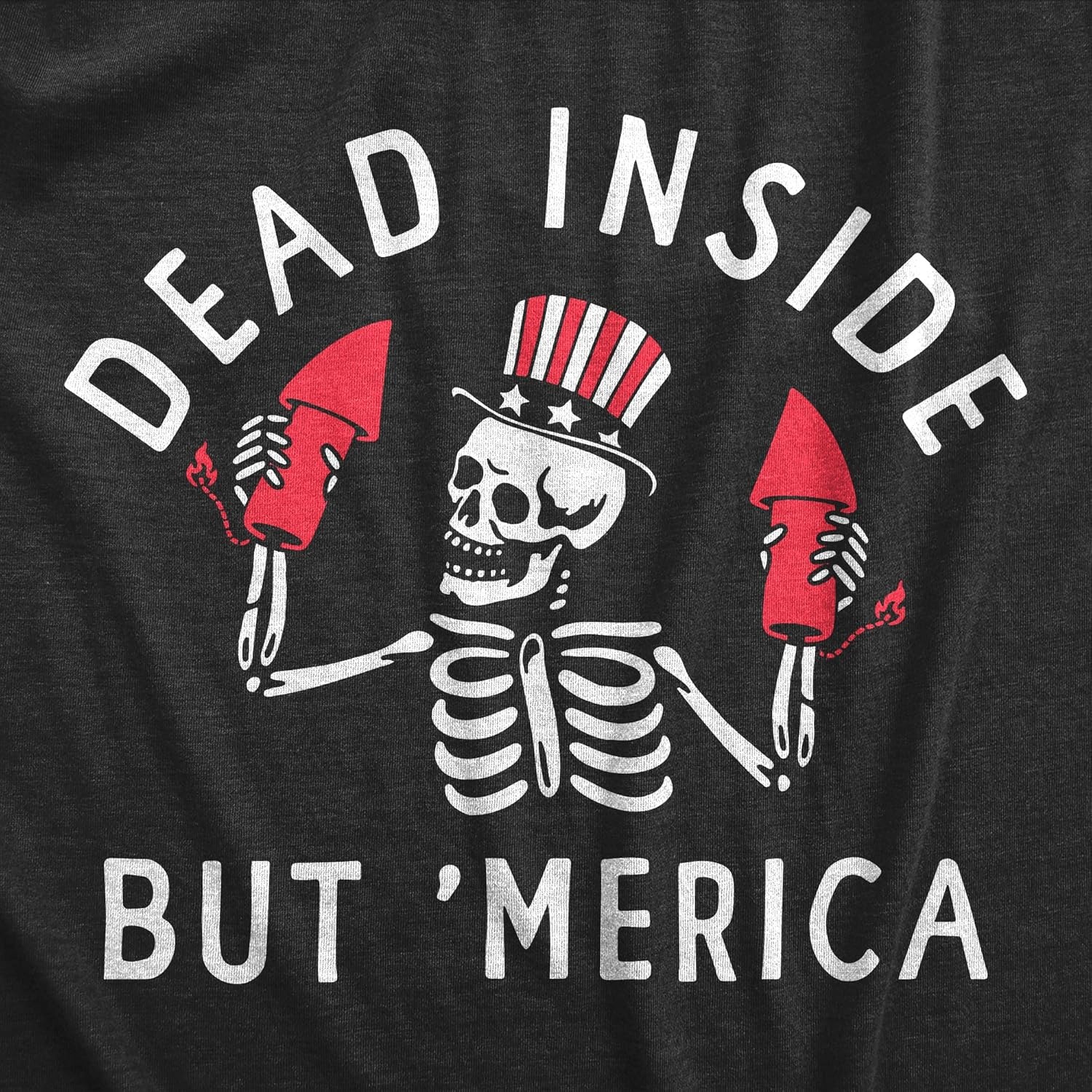 image:imageMens Dead Inside But Merica T Shirt Funny Depressed Fourth of July Party Tee for GuysHeather Black Merica