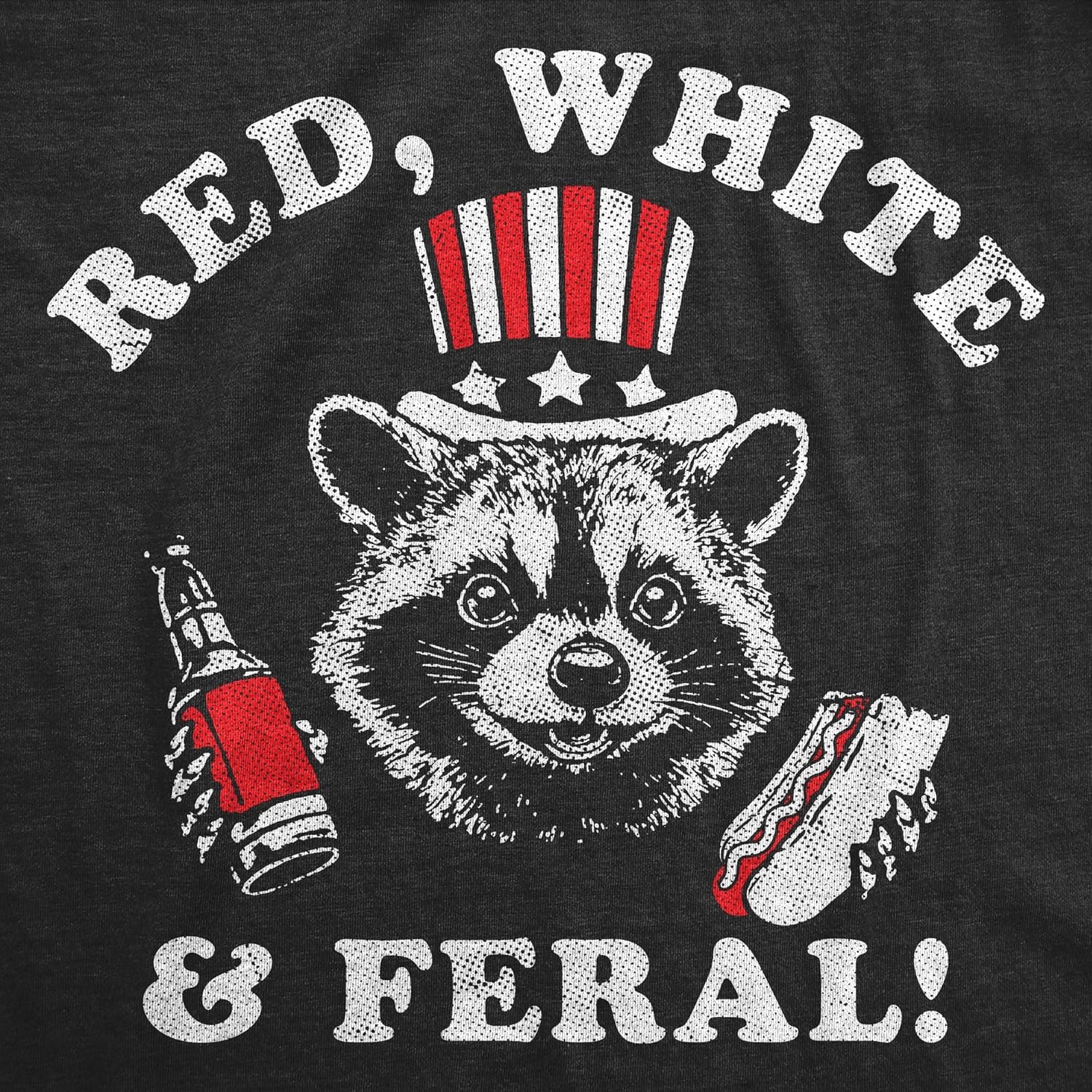 image:imageMens Funny T Shirts Red White and Feral Sarcastic Fourth of July Graphic Novelty Tee for Men