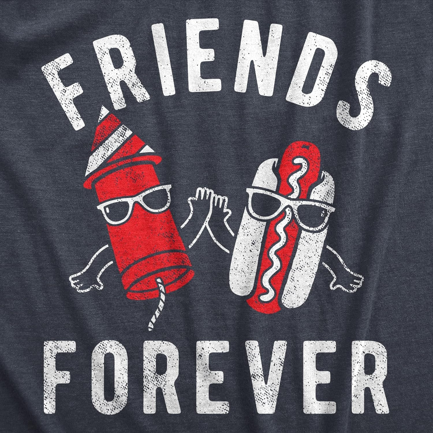 image:imageWomens Friends Forever Firecracker Hot Dog T Shirt Funny Fourth of July Party Cookout Fireworks Tee for LadiesHeather Navy Friends