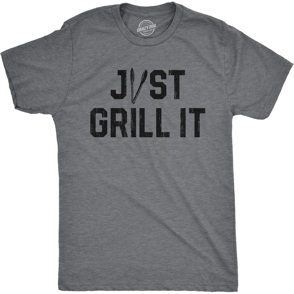image:imageFunny Grilling T Shirts for Grill Masters Sarcastic Tees for DadsDark Heather Grey Just Grillin