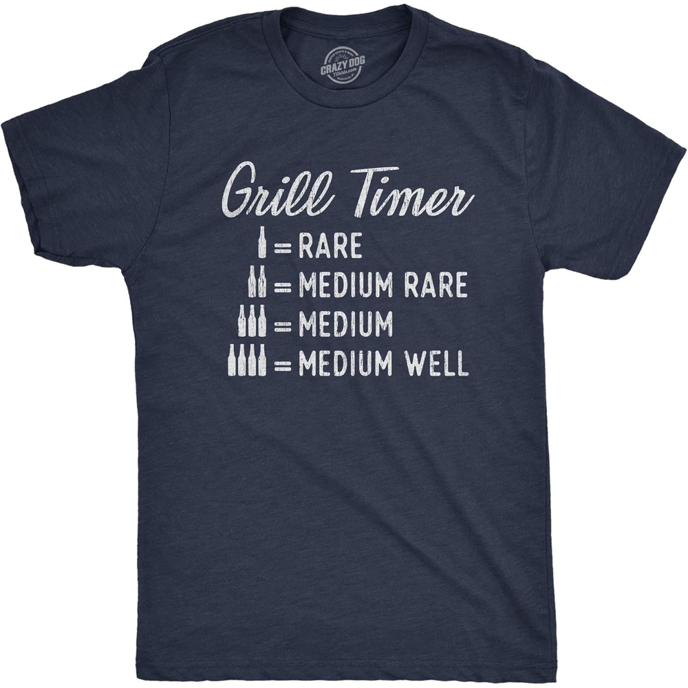 image:imageFunny Grilling T Shirts for Grill Masters Sarcastic Tees for DadsHeather Navy Beer Grill Timer