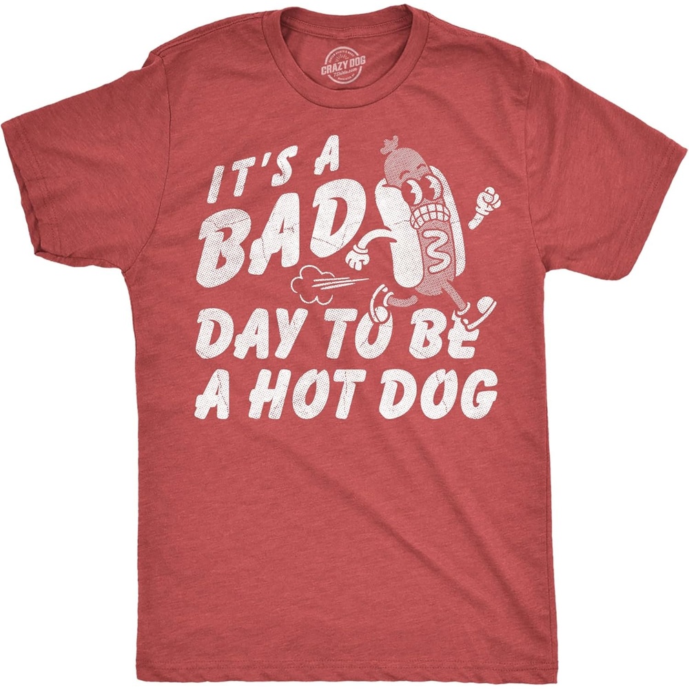 image:imageMens Funny T Shirts Its A Bad Day to Be A Hotdog Sarcastic Fourth of July Graphic Novelty Tee for Men