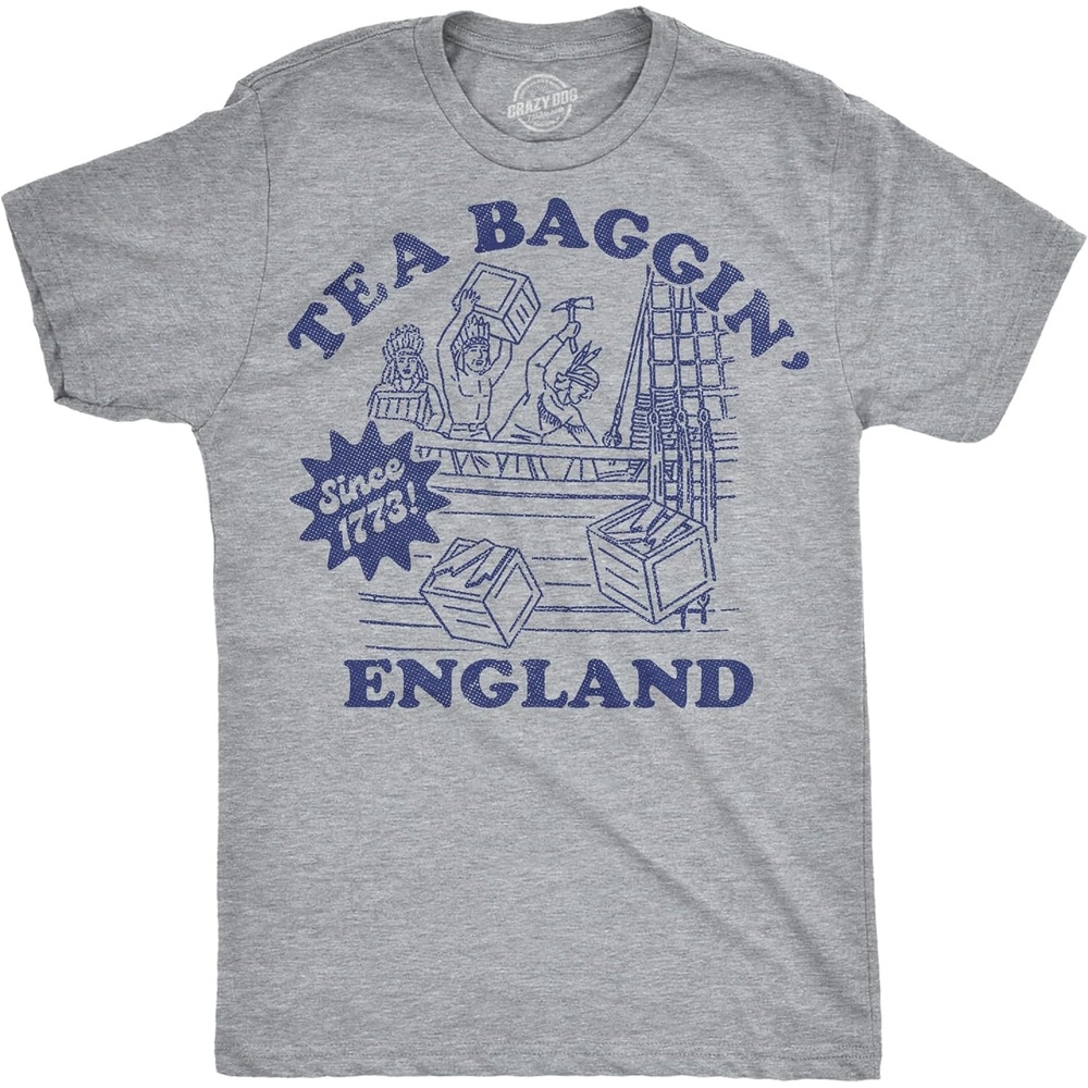 image:imageMens Funny T Shirts Tea Baggin England Sarcastic Fourth of July Graphic Novelty Tee for Men