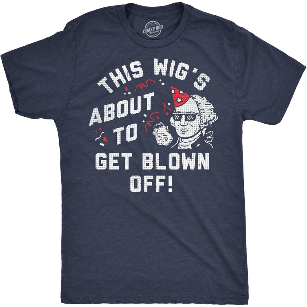 image:imageMens Funny T Shirts This Wigs About to Get Blown Off Sarcastic Fourth of July Graphic Novelty Tee for Men