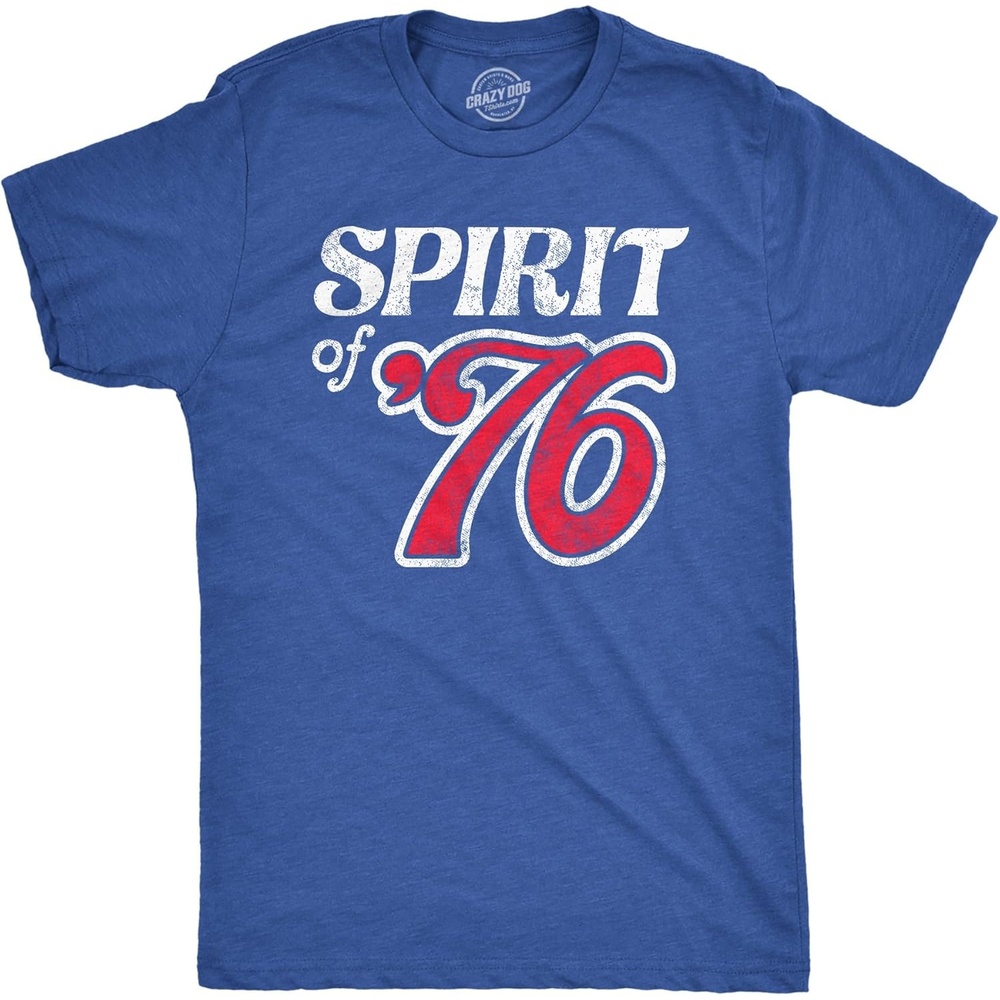 image:imageMens Spirit of 76 T Shirt Funny Fourth of July Party Patriotic 1776 Tee for GuysHeather Royal 76