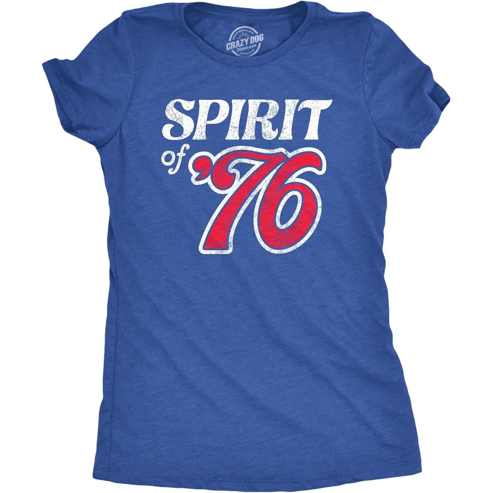 image:imageWomens Spirit of 76 T Shirt Funny Fourth of July Party Patriotic 1776 Tee for LadiesHeather Royal  76