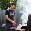Funny Grilling T Shirts for Grill Masters Sarcastic Tees for Dads(Heather Black – Dad Grill)