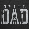 Funny Grilling T Shirts for Grill Masters Sarcastic Tees for Dads(Heather Black – Grill Dad)