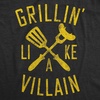 Funny Grilling T Shirts for Grill Masters Sarcastic Tees for Dads(Heather Black – Like a Villian)