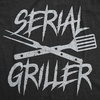 Funny Grilling T Shirts for Grill Masters Sarcastic Tees for Dads(Heather Black – Serial Griller)
