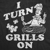 Funny Grilling T Shirts for Grill Masters Sarcastic Tees for Dads(Heather Black – Turn Grills on)