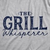 Funny Grilling T Shirts for Grill Masters Sarcastic Tees for Dads(Light Heather Grey – Grill Whisperer)