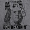 Mens Ben Drankin T Shirt Funny 4th of July Beer Drinking Patriotic USA Graphic(Dark Heather Grey)