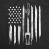 Mens Craft Beer American Flag T Shirt Cool Beer Lover Bar 4th of July USA Graphic Tee(Heather Black)