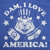 Mens Funny T Shirts Dam I Love America Sarcastic Beaver Graphic Novelty Fourth of July Tee for Men