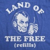 Mens Funny T Shirts Land of The Free Refills Sarcastic Fourth of July Tee for Men