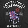 Mens Funny T Shirts Professional Fireworks Watcher Sarcastic Fourth of July Tee for Men