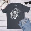 Mens George Washington Middle Finger T Shirt Funny 4th of July Flip The Bird Hilarious Graphic Tee(Heather Navy)