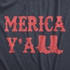 Mens Merica Yall T Shirt Funny Cool Fourth of July Party Patriotic Cowboy Tee for Guys(Heather Navy)