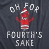 Mens Oh for Fourths Sake T Shirt Funny Fourth of July Fireworks Joke Tee for Guys(Heather Navy – Fourths)