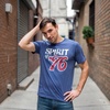 Mens Spirit of 76 T Shirt Funny Fourth of July Party Patriotic 1776 Tee for Guys(Heather Royal – 76)