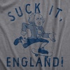 Mens Suck It England T Shirt Funny Fourth of July George Washington Skateboarding Tee for Guys(Dark Heather Grey – England)